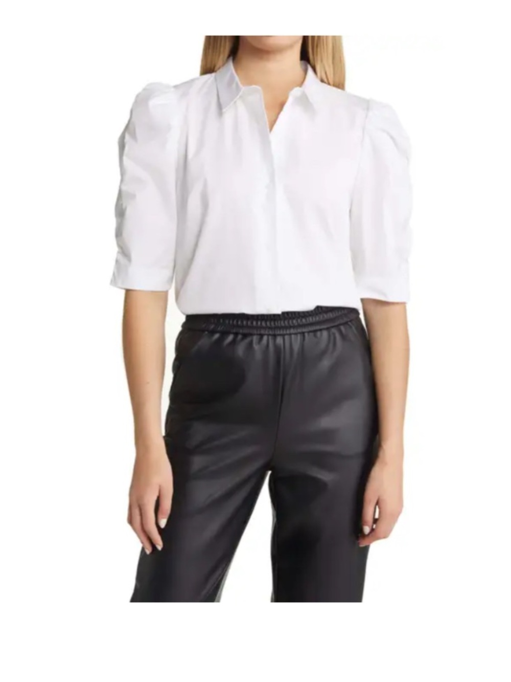 Halogen White Puff Sleeve Blouse